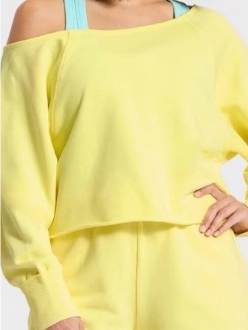 JoyLab Yellow Off-Shoulder Crop Top